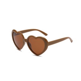 WDZAYXC Polarized Oversized Heart Retro Sunglasses Cute Eyewear UV400 Protection(Tea/Tea)