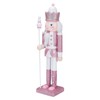 Veemoon Christmas Nutcracker Ornaments, Pink Nutcracker Soldier Festive Glitter Nutcracker