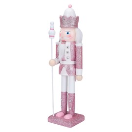 Veemoon Christmas Nutcracker Ornaments, Pink Nutcracker Soldier Festive Glitter Nutcracker Figures Nutcracker Soldiers for Christmas Decoration Tree Figure Puppet Present、