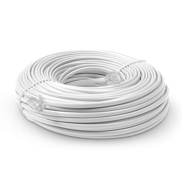 Telephone Cable 100FT Phone Cord Telephone Cable with Standard RJ11