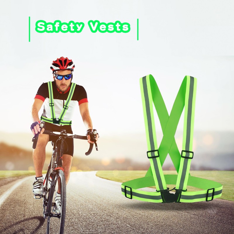 Flotory 12 Pcs Reflective Safety Vests Adjustable Reflective Straps Gear