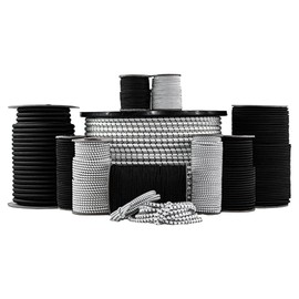 SGT KNOTS Polypropylene Bungee Shock Cord - Marine Grade Bungee Cord Roll, Lightweight Elastic Rope for DIY, Crafting, Kayak, Tent Poles & Industrial (3/16" x 25ft Coil, Black)