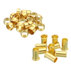 YOKIVE 60 Pcs Brass Ferrule & Insert Fitting, Compression Sleeves Ferrule Hose Insert Support Kits, Great for Air Water Tubes (Brass Tone, 10mm Tube OD)