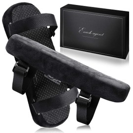 Enich Agent Elbow Rest Cushion, 2-Elbow Set, Memory Foam,For Armrest, Chair, Japanese Instruction Manual Included (English Language Not Guaranteed), Black, Size M, 10.0 x 3.0 x 1.2 inches (254 x 75 x 30 mm)