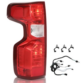 LQI Tail Light Assembly Rear Lights Tail Lamp Left Driver Side Compatible with Chevy Silverado 1500 2019-2023/Fit Silverado 2500HD 3500HD 2020-2023 for Halogen Model Only Red Lens 84554656, GM2800308