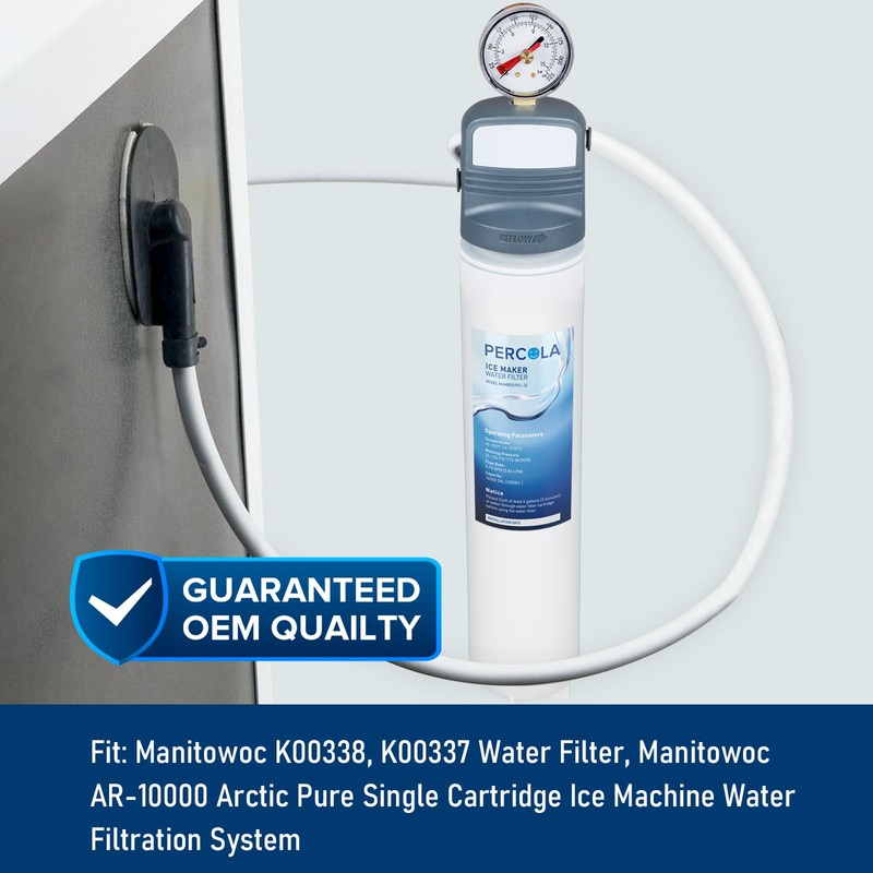 PERCOLA Manitowoc K00338/K00337 Arctic Pure Ice Maker Water Filter, Compatible