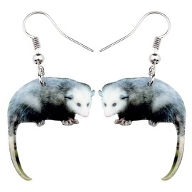 NEWEI Acrylic Possum Earrings Dangle Cute Opossum Gifts for Women Girls (Black)