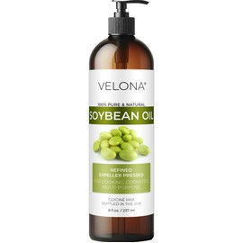 velona Soybean Oil - 8 Fl Oz | 100% Pure and Natural Carrier Oil | Refined | Cooking, Baking, Skin, Hair, Body & Face Moisturizing | Use Today - Enjoy Results
