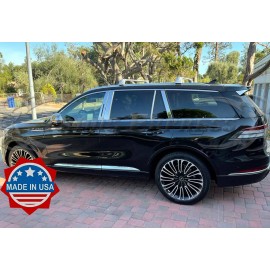 Made in USA - Trims Express 2020-2024 Lincoln Aviator 8Pc Chrome Pillar Post Trim Stainless Steel Door Cover