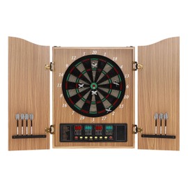 Electronic Dartboard for Adults 27 Games 243 Options Dart Board Cabinet Set with 12 Soft Tip Darts Outdoor Professional Dart Board Cabinet LED Digital Dart Board, up to 16 Players