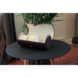 Vegan Leather Watch Roll Organizer by Case Elegance (Brown)