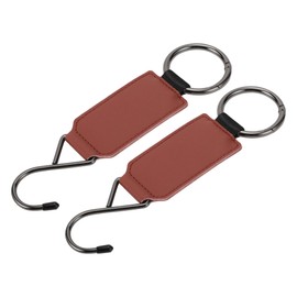 Partuto 2 Stück Universal Auto Kopfstützenhaken für die meisten Autos, SUVs, LKW Auto Rücksitz Organizer Haken Robustes Kunstleder Metall Rot 7,13"x1,89"