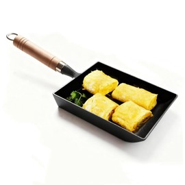 Sun Terriory Cast Iron Tamagoyaki Pan 6×7 Inch – Square Japanese Omelette Skillet, Non-Stick Mini Frying Pan for Home Kitchen & Induction Stove