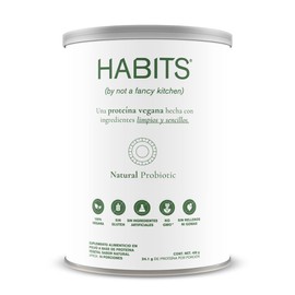 HABITS BY NOT A FANCY KITCHEN  Proteína Vegana en Polvo 488 g  Sabor Natural  24.1 g de Proteína Vegetal Por Porción  KETO Friendly  Libre de Gluten  
