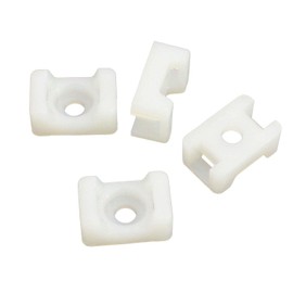 100x Screw base for Cable ties 15x10mm Mounting base ; white nature