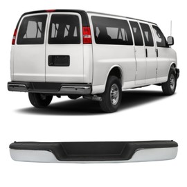 waltyotur Chrome Rear Bumper without Parking Replacement for Express 2500 3500 & Savana 2500 3500 1996-2023 Replacement for Express 1500 & Savana 1500 1996-2014 25962249 GM1103142