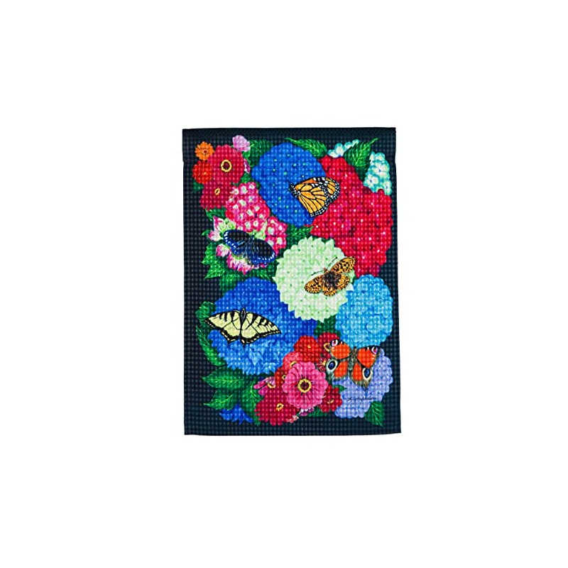 Evergreen Hydrangea Happiness Garden Waffle Flag