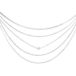 Sterling Silver Multi Strand Herringbone Necklace, 18"