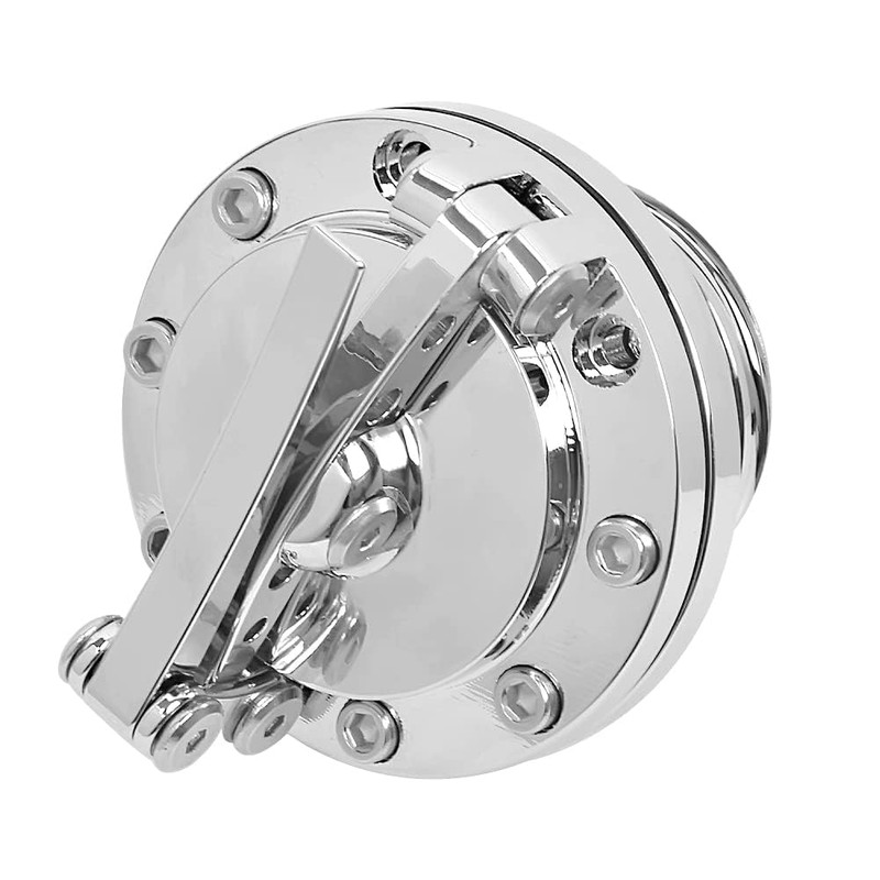 HIYOYO Motorcycle Chrome Quick Release Fuel Gas Tank Oil Cap