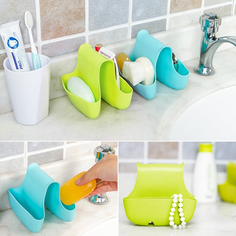 2 Pack Sponge Holder for Double-Sink, FineGood Saddle Caddy Brush