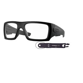 Oakley SI Ballistic Det Cord OO9253 925321 61MM Matte Black/Clear Rectangular Sunglasses for Men + BUNDLE with Designer iWear Eyewear Kit