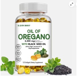2 Pack Ingredients Oil of Oregano 120 Softgels Formulated with Black Seed Oil