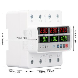 Adjustable Voltage Protector, AC 220V/380V, 100A, 3-Phase Self-Recovery Over and Under Voltage Protection, AC Protection Over Under Voltage Protection Device