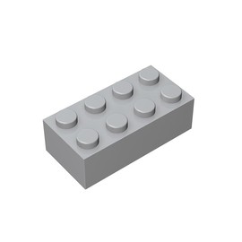 TTEHGB TOY Classic Mass Brick 2 x 4, Pack of 100 Building Blocks, Light Grey, Compatible with All Major Brands, MOC Enthusiasts, Colours: Light Grey