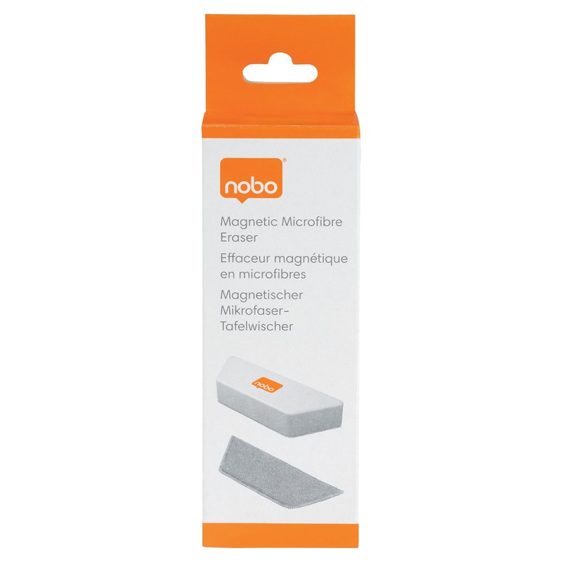 Nobo Microfibre Magnetic Whiteboard Eraser, Includes 1 x Washable Microfibre