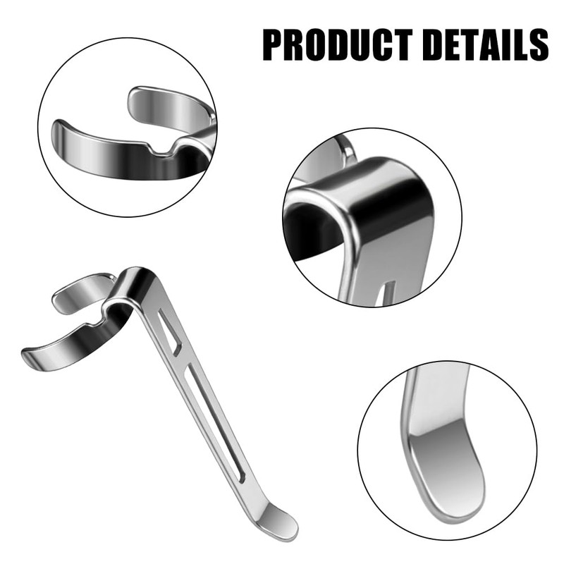 BDKMMS 2Pcs Flashlight Clips, Removable Belt Pocket Clips Replacement Mental