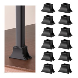 Antsky Iron Baluster Shoes 12 Pack, Level Shoes with Screw, Stair Baluster Shoes Use for 1/2" Square Iron Balusters, Balusters for Staircase Interior, Satin Black