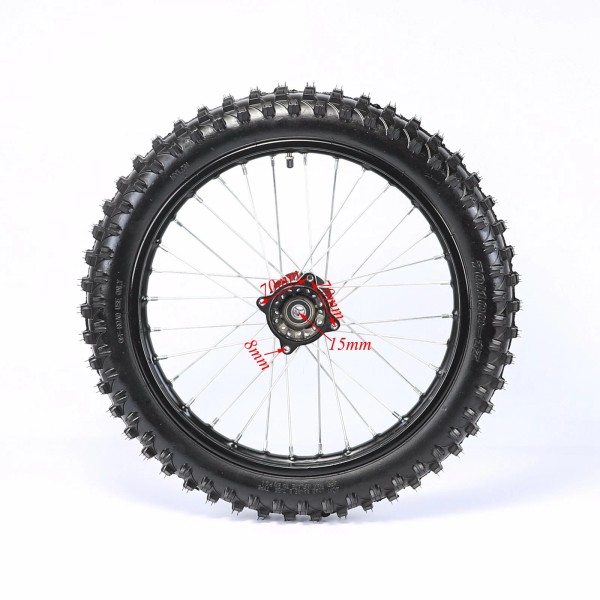 Unbranded 70/100-17 1.6x17'' Front Wheel Rim Tire for Petrol Scooter