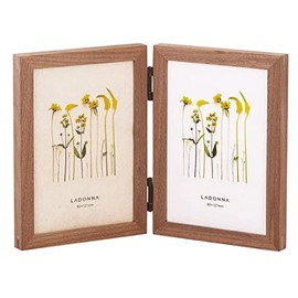 LADONNA AVANTI DF53-LD-BR Picture Frame, Natural Wood, Walnut, Large, 2 Sides, Brown