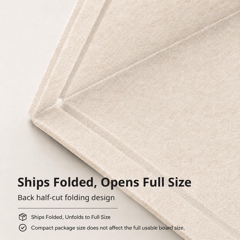 Baysola Beige Small Felt Bulletin Board for Wall 24 x