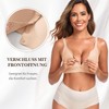 Jiuday Comfortable front closure bra without underwire, soft, seamless, beige,