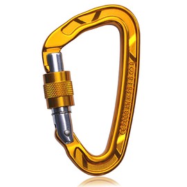 KAILAS Flash Screw Gate Carabiner Ultra-Light Rock Climbing 25KN D Shaped Locking Climbing Gear Aluminum Screw Heavy Duty CE Certified Yellow