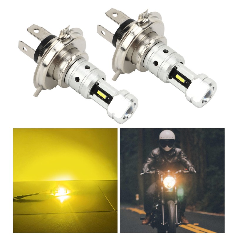 2 Pcs 100W H4 LED Motorcycle Headlight Bulb 360 Degree