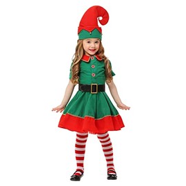 Forever Young Girls Kids Elf Santa's Little Helper Christmas Fancy Dress Party Costume (10-12 Years)