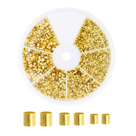 Mandala Crafts Crimp Beads for Jewelry Making – Bead Stopper Crimping Beads for Jewelry Making and Beading - Bead Crimping Kit 3000 PCs Gold 1.5mm 2mm 2.5mm Tubes