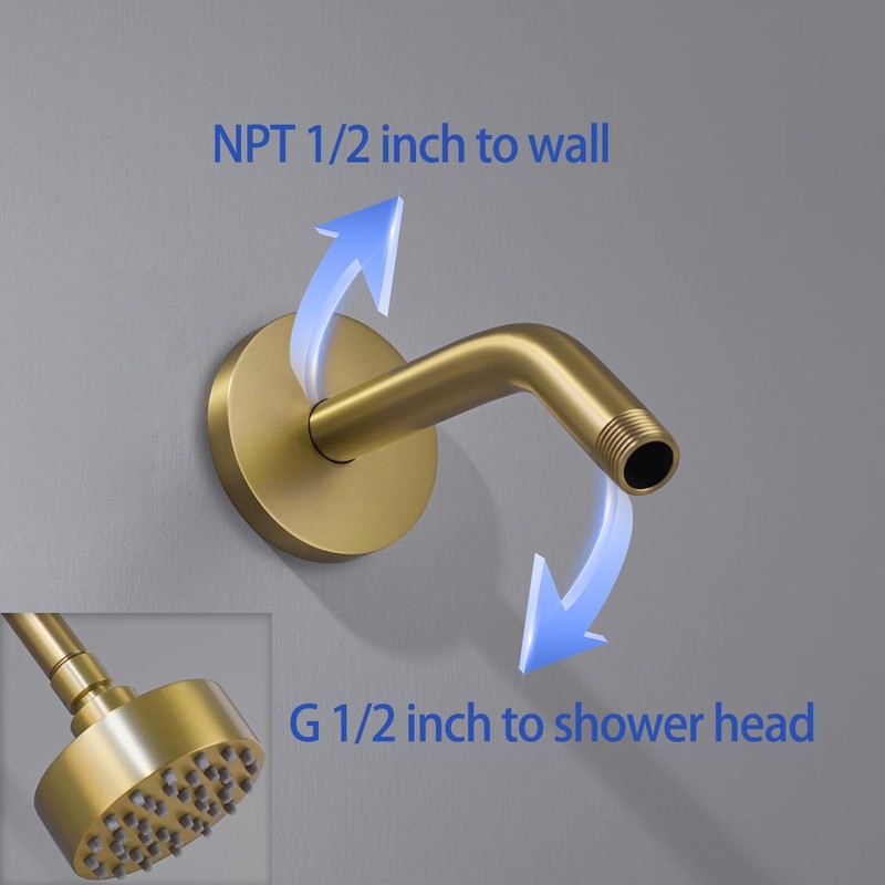 Wall Mounted Shower Arm Extension Head Holder Stainless Stee for