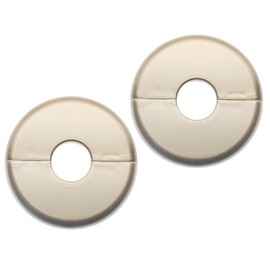 GWYAN 2 Pack Wall Split Flange ABS Round Escutcheon Plate for 0.86"/ 22 mm Diameter Pipe Faucet Decoration Accessories (Gold)