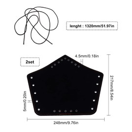 GORGECRAFT 2PCS Men Leather Bracers Arm Armor Cuff Gauntlet Wristband Medieval Viking Wrist Band Guards Archery Buckle Renaissance Bracers Cuffs Armband Jewelry Costume Kit for Men Women(Black)