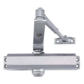 Medium Duty Commercial Door Closer - CLG HARDWARE DC6003 (US26D Aluminum) Surface Mounted, Cast Aluminum - UL 3 Hour Fire Rated, Size 3 for Residential and Light Commercial Doors