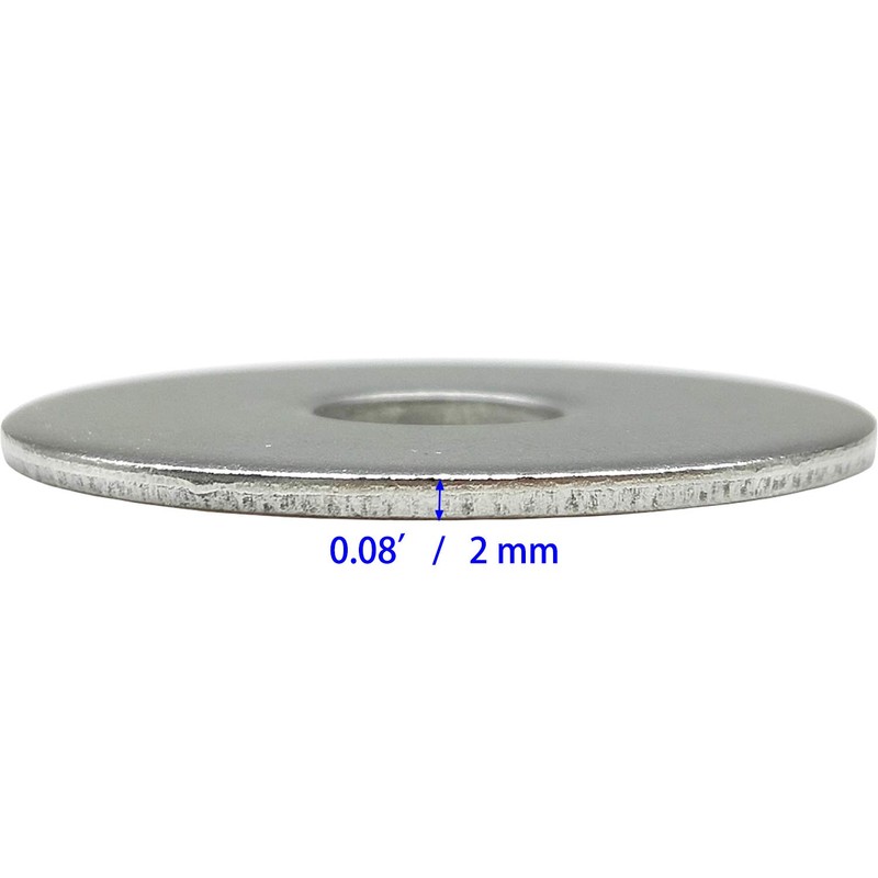 3/8" x 1" OD Stainless Fender Flat Washer 50 Pcs,1"