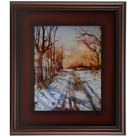 Creative Mark Plein Air Wooden Picture Frame - 11X14 Mahogany - Professional Single Frame for Art Panels, Stretched Canvas, Pictures and More, glass and backing not included