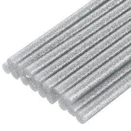 QUARKZMAN Pack of 16 Hot Glue Sticks 7 mm x 200 mm Mini Hot Glue Sticks Hot Glue Gun Hot Glue Fabric for Repair Craft Decoration DIY Crafts Glitter Silver