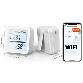 Sone Smart Intelligent Thermometer Hygrometer Mini LCD Digital Thermometer WiFi Smart Home/Tuya App Compatible with Alexa/Google Home