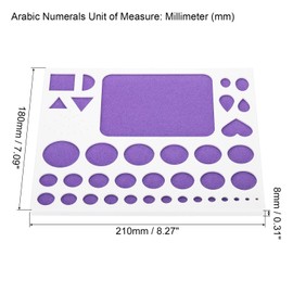PATIKIL Paper Quilling Template Board 8x7 Inch, Mould Crimper Tool for Paper Strips DIY Art Crafts, Purple+White