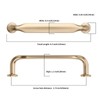 Asidrama 10 Pack 3.75 Inch(96mm) Brushed Brass Kitchen Cabinet Handles,