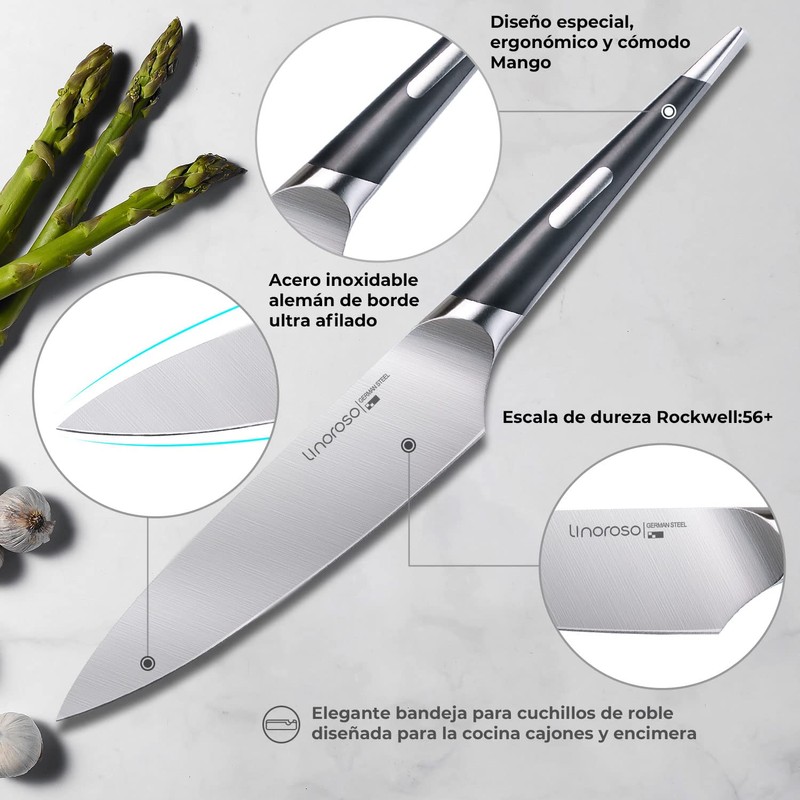 linoroso Chef Knife Kitchen Knife Ultra Sharp Cooking Knife, 7